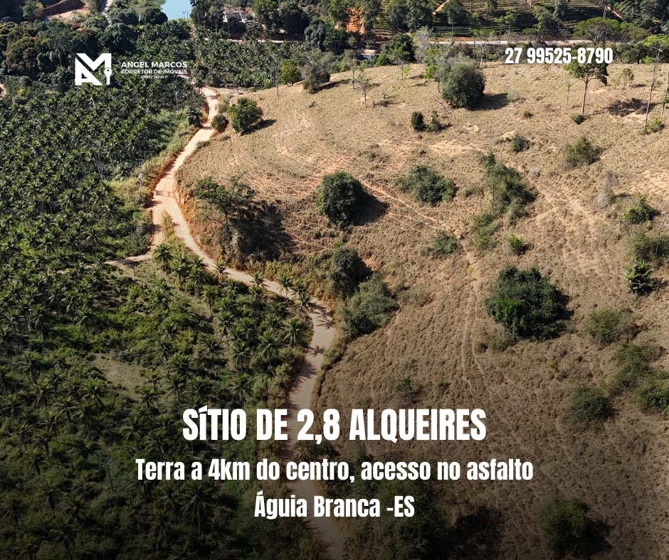 Sítio de 2,8 alqueires a 4km de Águia Branca